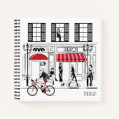 Moderne Girly Chic Mode gepersonaliseerde naam Notitieboek (Voorkant)