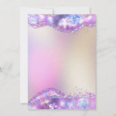 Moderne Girly Elegant Glitter 16e verjaardag Opal Kaart (Achterkant)