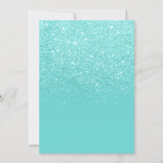 Moderne girly faux blauwgroen glitter ombre Sweet  Kaart (Achterkant)