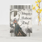 Moderne girly feemoederdag kaart (Gele Bloem)