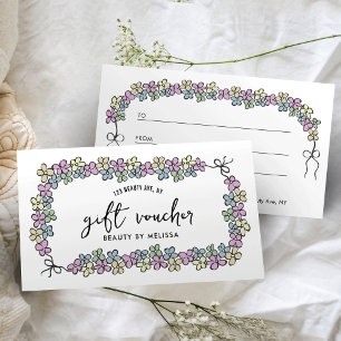 Moderne Girly Floral Boutique Salon Cadeaubon Visitekaartje