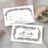 Moderne Girly Floral Boutique Salon Cadeaubon Visitekaartje