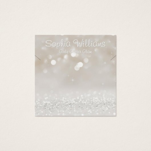 Moderne Girly Glam Glitter Ketting Display Kaart (Voorkant)