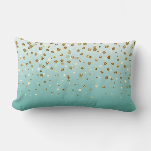 Moderne Girly gouden glitter confetti Blauwe Gradi Kussen (Voorkant)