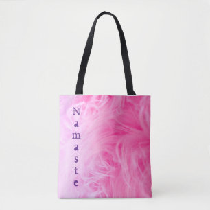 Moderne Girly Hot Pink Paarse Namaste Sjabloon Tote Bag