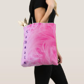 Moderne Girly Hot Pink Paarse Namaste Sjabloon Tote Bag (Dichtbij)