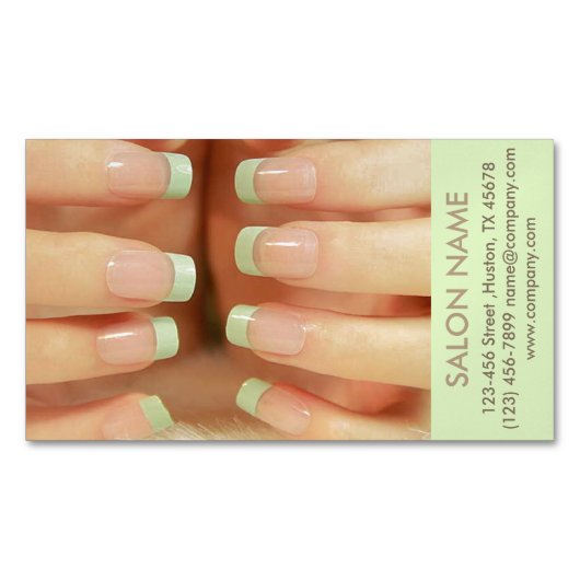 moderne girly mode beauty SPA nagelsalon Visitekaartje Magneet (Voorkant)