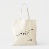 Moderne Girly Monogram Script Calligrafie Chic Nam Tote Bag (Voorkant)
