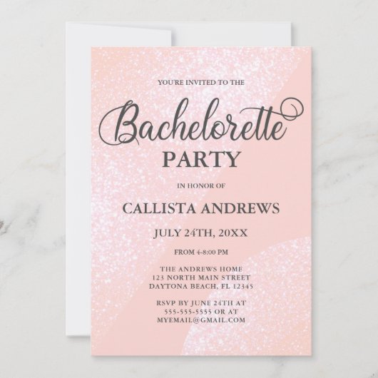 Moderne Girly Pink Glitter Geometrische Bacheloret Kaart (Voorkant)