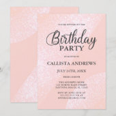 Moderne Girly Pink Glitter geometrische verjaardag Kaart (Voorkant / Achterkant)