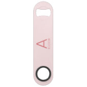 Moderne Girly Pink Monogram Speed Bottle Opener Speed Flessenopener (Voorkant)