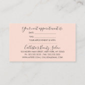 Moderne Girly Pink Peach iriserende typografie Afsprakenkaartje (Achterkant)