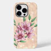 Moderne Girly Roze Bloemen Case-Mate iPhone Case (Achterkant)