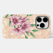 Moderne Girly Roze Bloemen Case-Mate iPhone Case (Achterkant (horizontaal))
