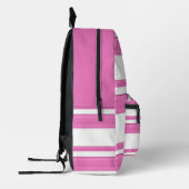 Moderne girly  roze witte abstracte lijnen bedrukte rugzak (Links)