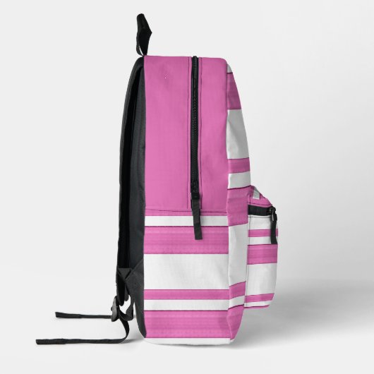 Moderne girly  roze witte abstracte lijnen bedrukte rugzak (Links)