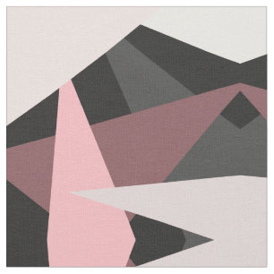 Moderne Girly Roze Zwart Geometrische Kunst Stof