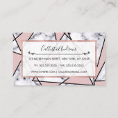 Moderne Girly Roze Zwart Wit Marmer Geometrische Visitekaartje (Achterkant)
