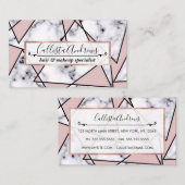 Moderne Girly Roze Zwart Wit Marmer Geometrische Visitekaartje (Voorkant / Achterkant)