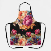 Moderne Girly Waterverf Bloemen Schort (Voorkant)