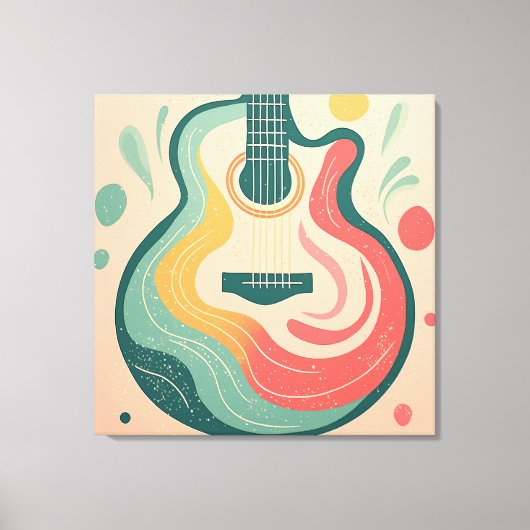 Moderne gitaar Abstracte geometrische vormen Canvas Afdruk (Voorkant)