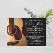 Moderne gitaar Musical Handlettered Couple's Showe Kaart (Staand voorkant)