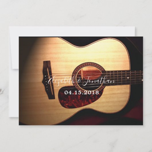 Moderne gitaar Musical Handlettered Couple's Showe Kaart (Achterkant)