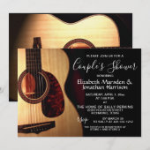 Moderne gitaar Musical Handlettered Couple's Showe Kaart (Voorkant / Achterkant)