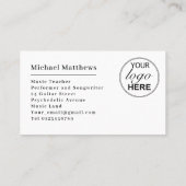 Moderne gitaarleraar Custom Logo Visitekaartje (Achterkant)