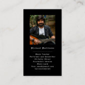 Moderne Gitaarleraar Custom Photo Visitekaartje (Achterkant)