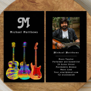 Moderne Gitaarleraar Custom Photo Visitekaartje