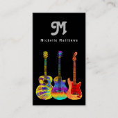 Moderne Gitaarleraar Muzikant Custom Photo Visitekaartje (Voorkant)