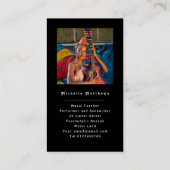 Moderne Gitaarleraar Muzikant Custom Photo Visitekaartje (Achterkant)