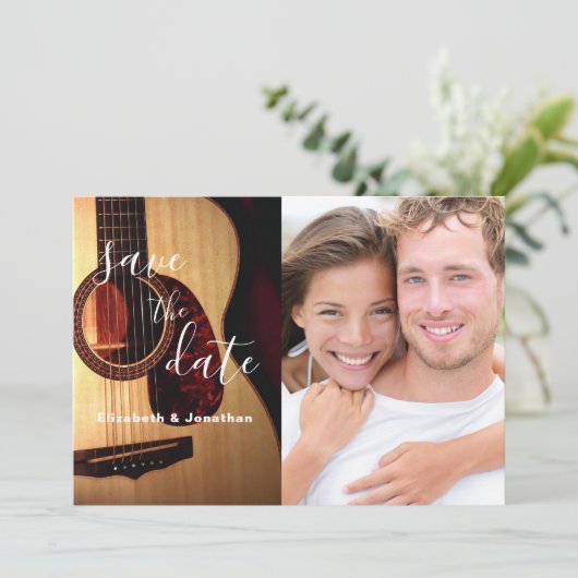 Moderne gitaarmuziek Bewaar de datumfoto Save The Date (Staand voorkant)