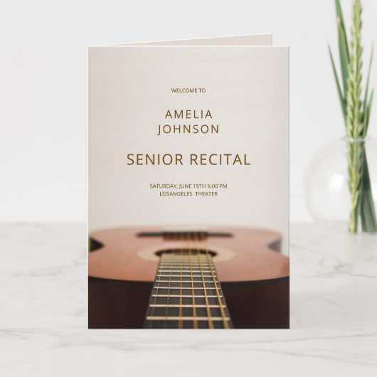 Moderne Gitaarmuziek Senior Recital Programma Lijs (Voorkant)
