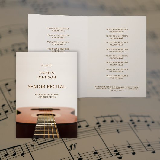 Moderne Gitaarmuziek Senior Recital Programma Lijs