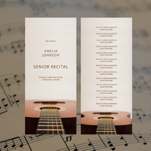 Moderne gitaarmuziek Senior Recital Programma Lijs