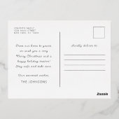 Moderne gladde glans van glans folie feestdagen briefkaart (Achterkant)