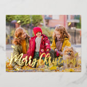 Moderne gladde glans van glans folie feestdagen briefkaart (Voorkant)