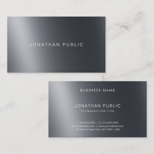 Moderne gladde glin van elegant licht en schaduwen visitekaartje (Voorkant / Achterkant)