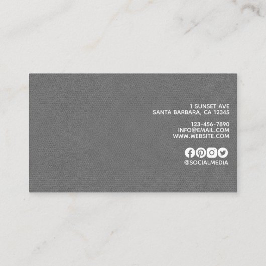 Moderne gladde lederen textuur visitekaartje (Achterkant)