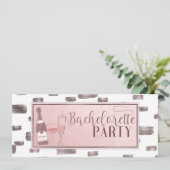 Moderne Glam Bachelorette Party Poppin' Flessen Kaart (Staand voorkant)