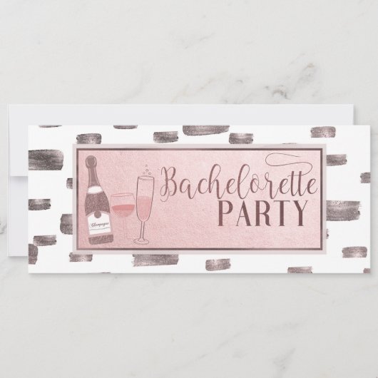 Moderne Glam Bachelorette Party Poppin' Flessen Kaart (Voorkant)
