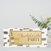 Moderne Glam Bachelorette Party Poppin' Flessen Kaart (Staand voorkant)