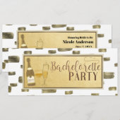 Moderne Glam Bachelorette Party Poppin' Flessen Kaart (Voorkant / Achterkant)