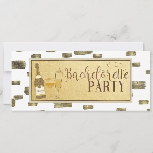 Moderne Glam Bachelorette Party Poppin' Flessen Kaart (Voorkant)