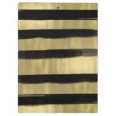 Moderne Glam Black & Gold Bruske Stripe Chic Klembord (Achterkant)