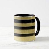 Moderne Glam Black & Gold Bruske Stripe Chic Mok (Voorkant rechts)
