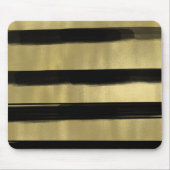 Moderne Glam Black & Gold Bruske Stripe Chic Muismat (Voorkant)
