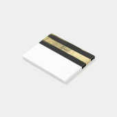 Moderne Glam Black & Gold Bruske Stripe Chic Post-it® Notes (Schuin)